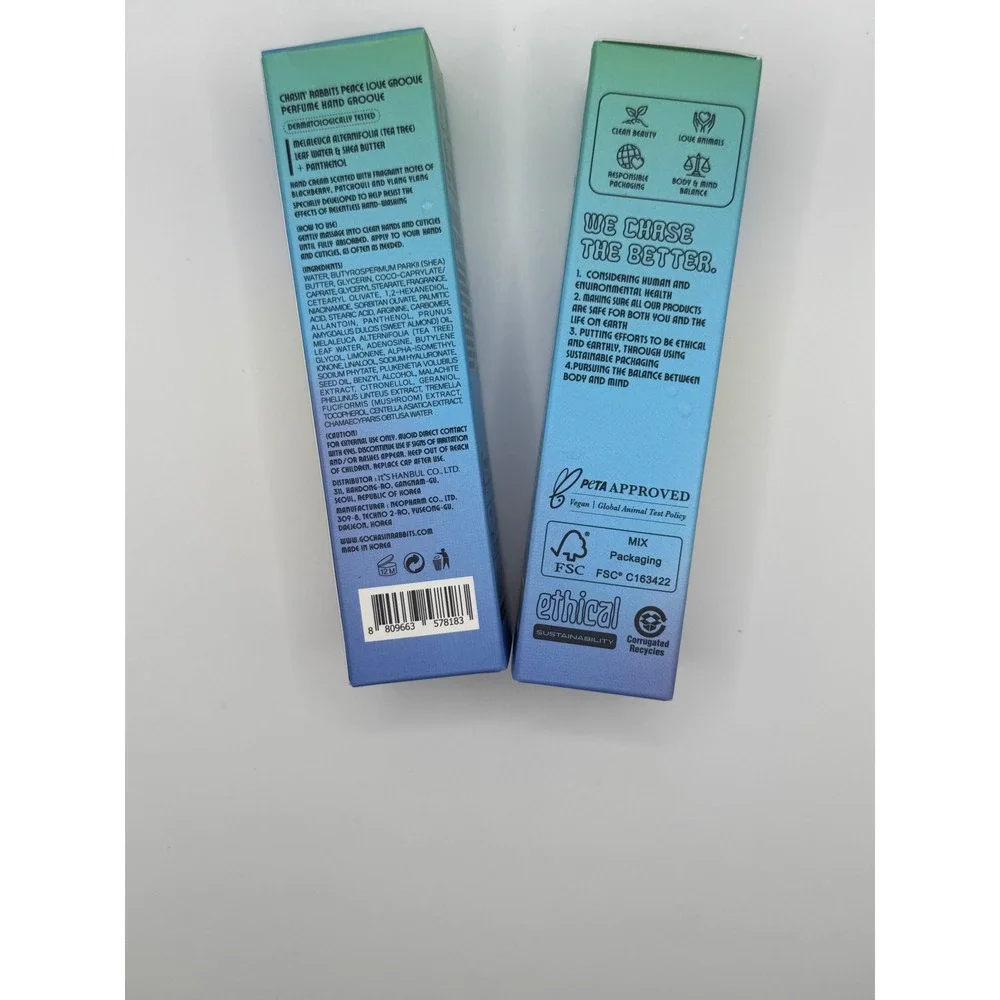 Chasin' Rabbits‎ Hand Cream 2pc Vegan K-Beauty 50ml Peace Love Collection